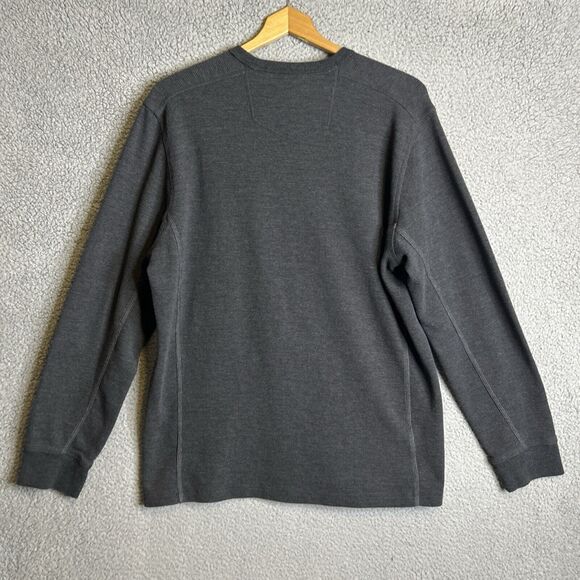 EDDIE BAUER Thermal Dog Shirt Mens Large Gray Waffle Labrador Retreiver Hunting - Picture 9 of 13